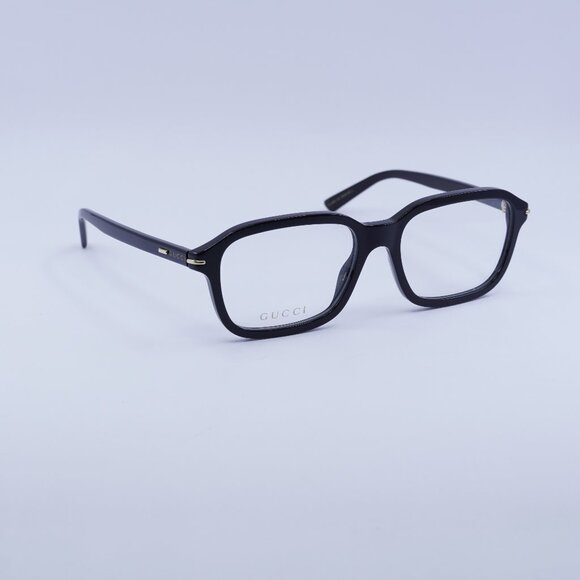 Gucci GG1446O 001 Eyeglasses Black 56mm Rectangle Frame - Picture 1 of 12